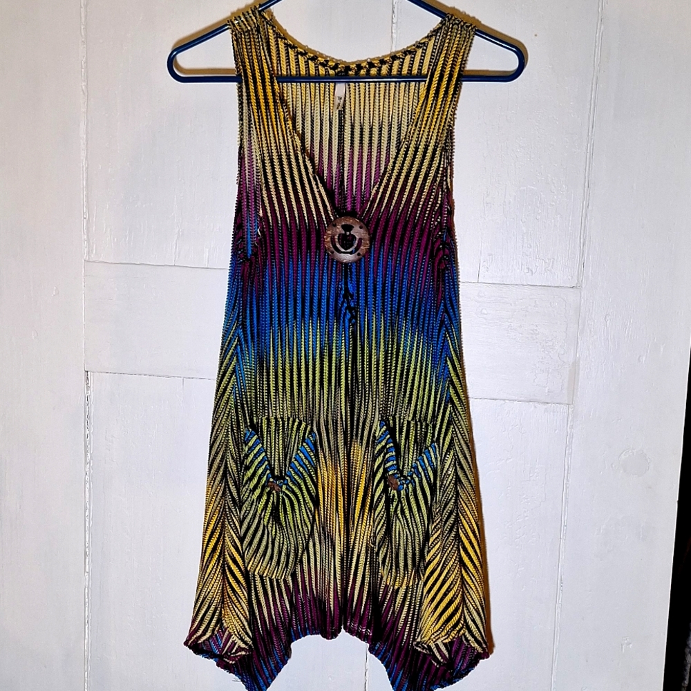 Rainbow 🌈 stretchy coverup minidress tunic